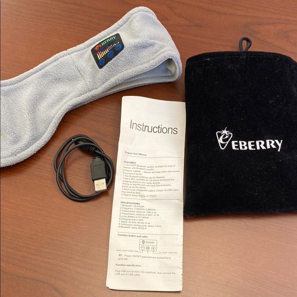 EBerry Bluetooth Headband in Gray